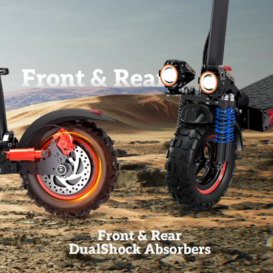 All-Terrain 48V Electric Scooter with Seat | Foldable Design, 11-Inch Off-Road Tires & Long Range Battery