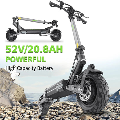 20.8AH Dual Motor 65KM Long Range 10-Inch Foldable Adult Electric Scooter-1