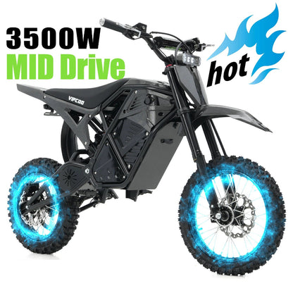 3500W Electric Dirt Bike | 63km/h, 48V Off-Road Motorcycle, 120kg Load
