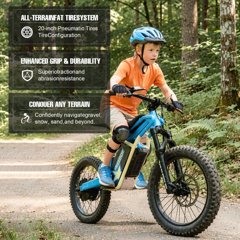 48V 1500W Electric Dirt Bike for Kids | Full Suspension Off-Road Motorcycle with Hydraulic Brakes