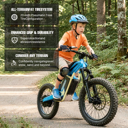 48V 1500W Electric Dirt Bike for Kids | Full Suspension Off-Road Motorcycle with Hydraulic Brakes