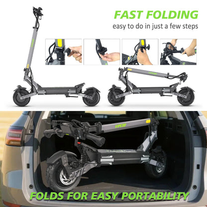 Adult Electric Moped Style Scooter – 20.8Ah Dual Drive, 10" Wheels for City & Off-Road-2