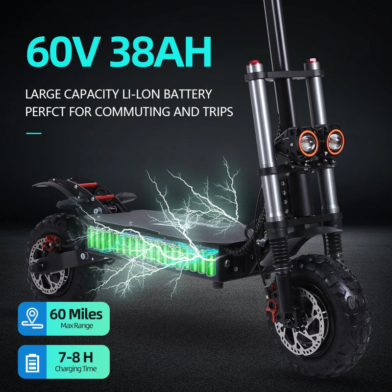 Adults Foldable Electric Scooter, 60V 28Ah battery