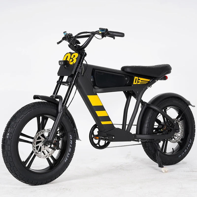 Chopper Electric Bicycle 750W yellow black fat tires