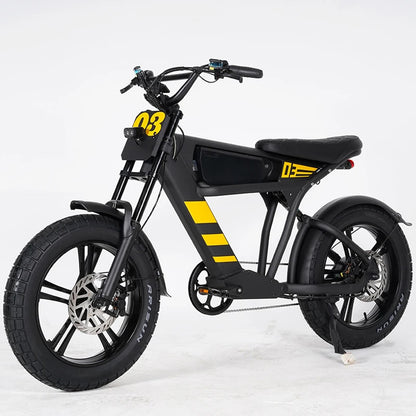 Chopper Electric Bicycle 750W yellow black fat tires