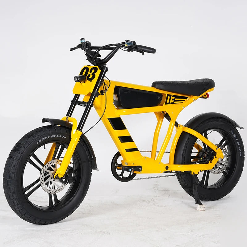 Chopper Electric Bicycle 750W yellow black fat tires