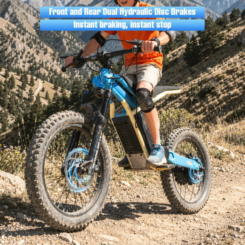 48V 1500W Electric Dirt Bike for Kids | Full Suspension Off-Road Motorcycle with Hydraulic Brakes