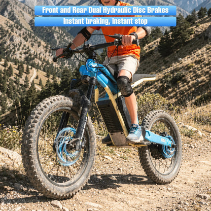 48V 1500W Electric Dirt Bike for Kids | Full Suspension Off-Road Motorcycle with Hydraulic Brakes