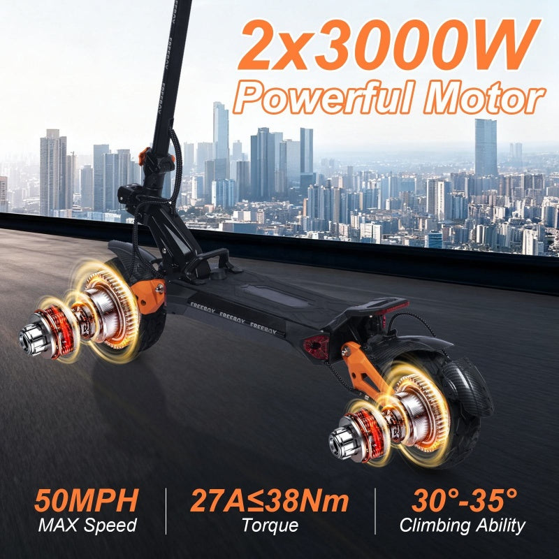 Heavy-Duty Dual Motor E-Scooter (200kg Max Load) | 60V 30Ah Removable Battery | IPX5 Waterproof Off-Road Scooter
