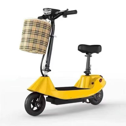Ultra-Compact Mini E-Scooter: The Perfect Foldable Ride for Work & School yellow color