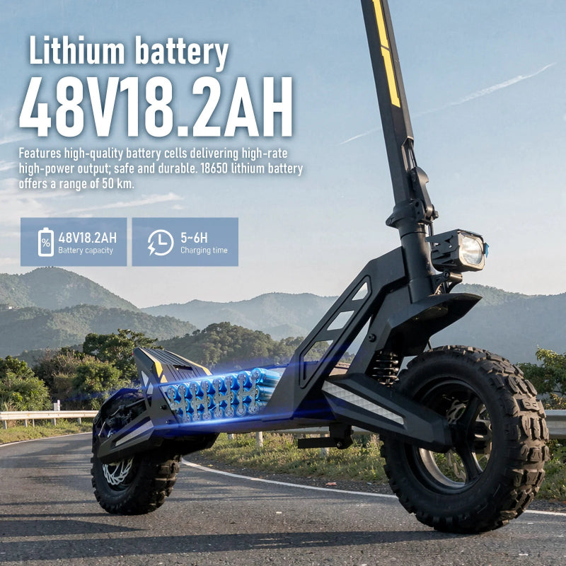 gosparkride Freeboy 11 Inch Fat Tire Electric Scooter | 1200W Off Road E Scooter with 50km Range, Full Suspension & Dual Disc Brake